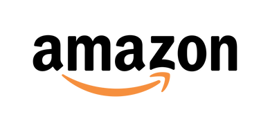 Amazon logo with black text and orange arrow on a white background