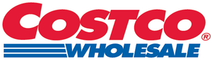 Costco Wholesale logo with red and blue text on a white background