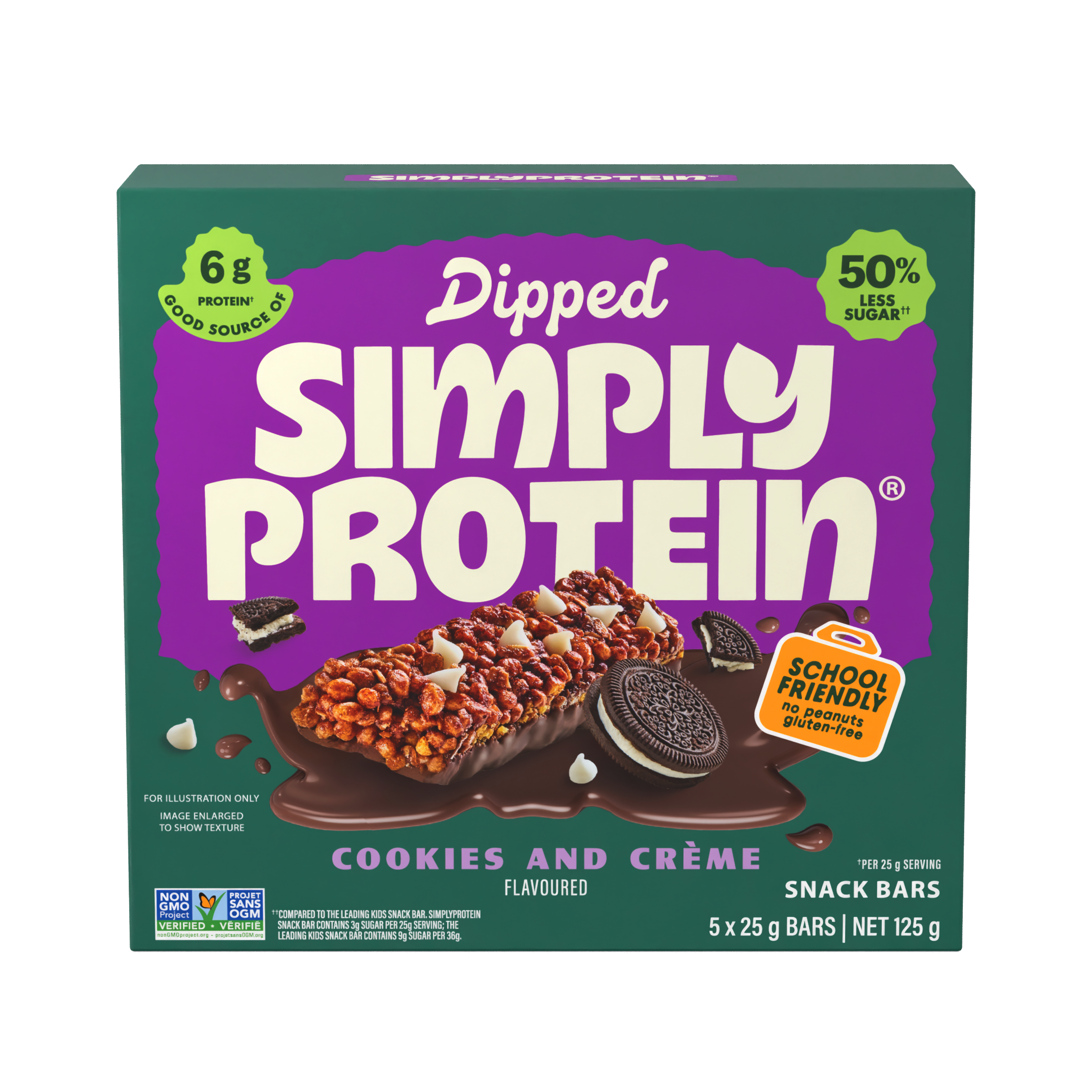 Box of Simply Protein Cookies and Crème snack bars