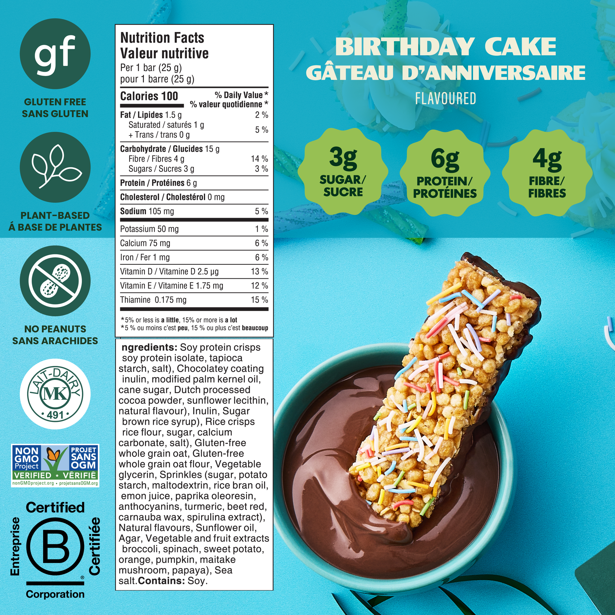 Dipped Bars - Birthday Cake