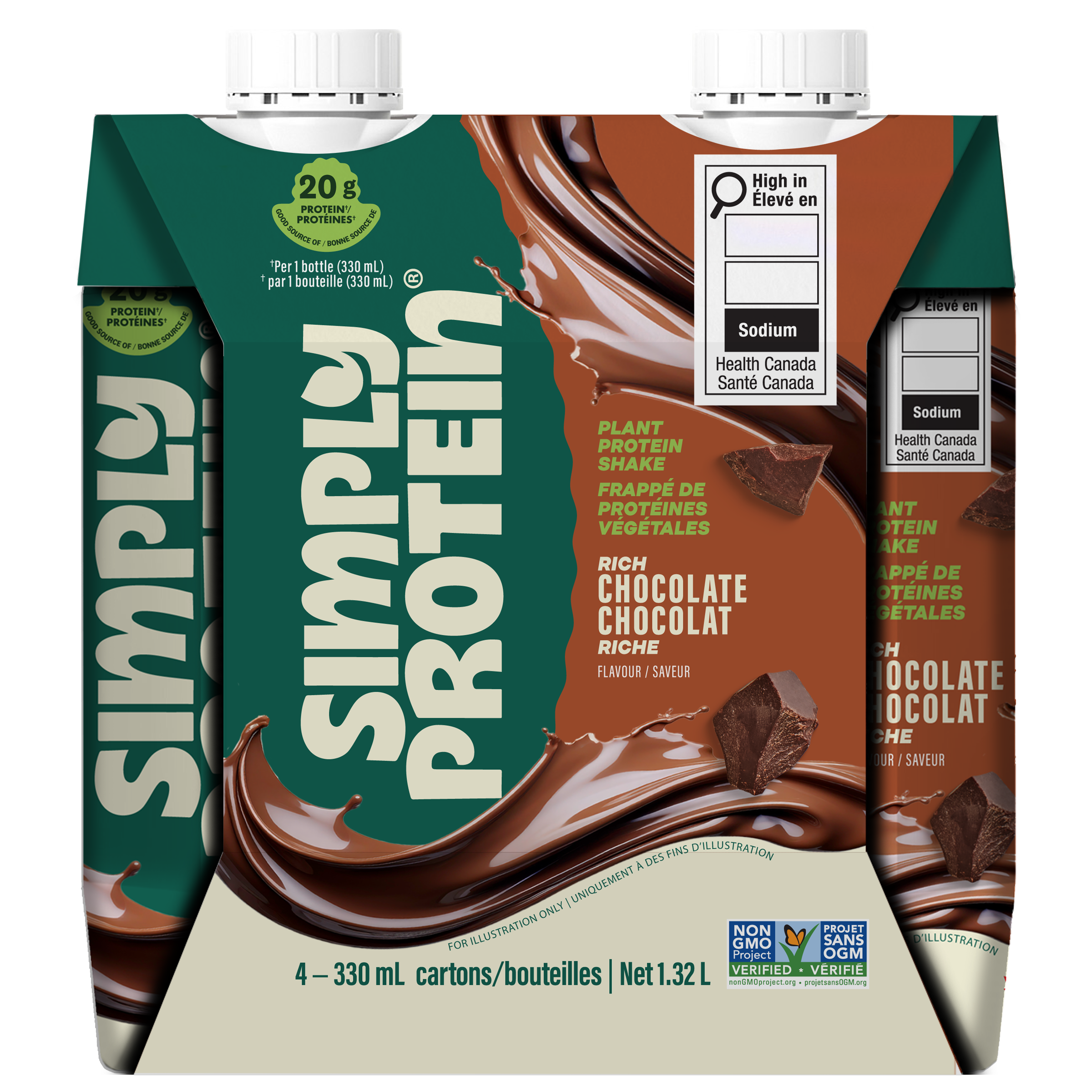 Simply Protein Protein Shakes in Rich Chocolate flavour packaging