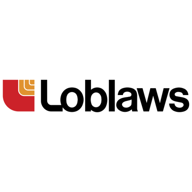Loblaws logo with a red and orange logo element on a white background